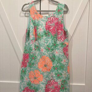 Lilly Pulitzer Eden Poolside Blue Beach Walk A Line Shift Dress Size XL